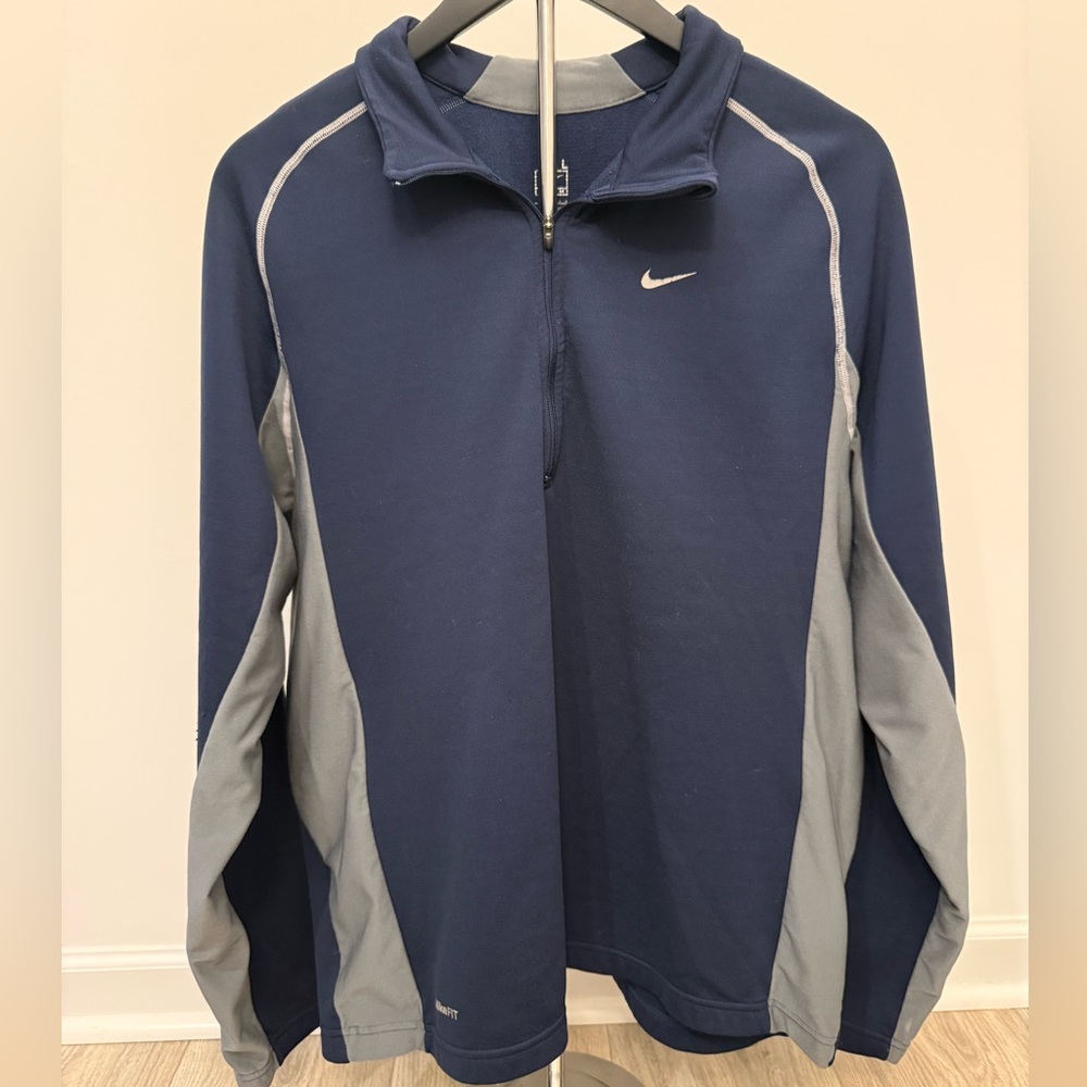 Nike Team Therma ¼ Zip Pullover Men’s Large Navy Blu